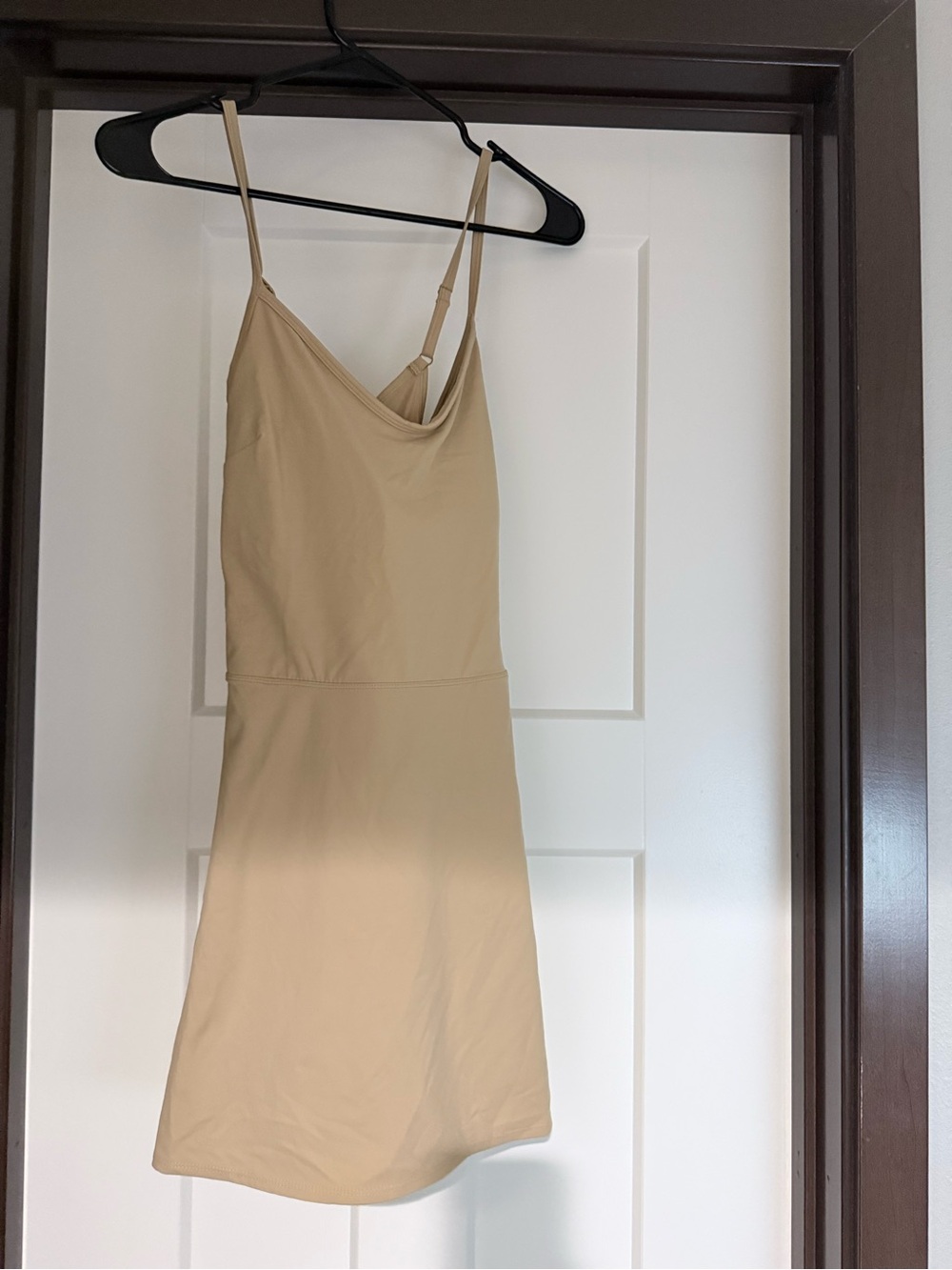 JoyLab Beige Mini Slip Dress with Spaghetti Straps